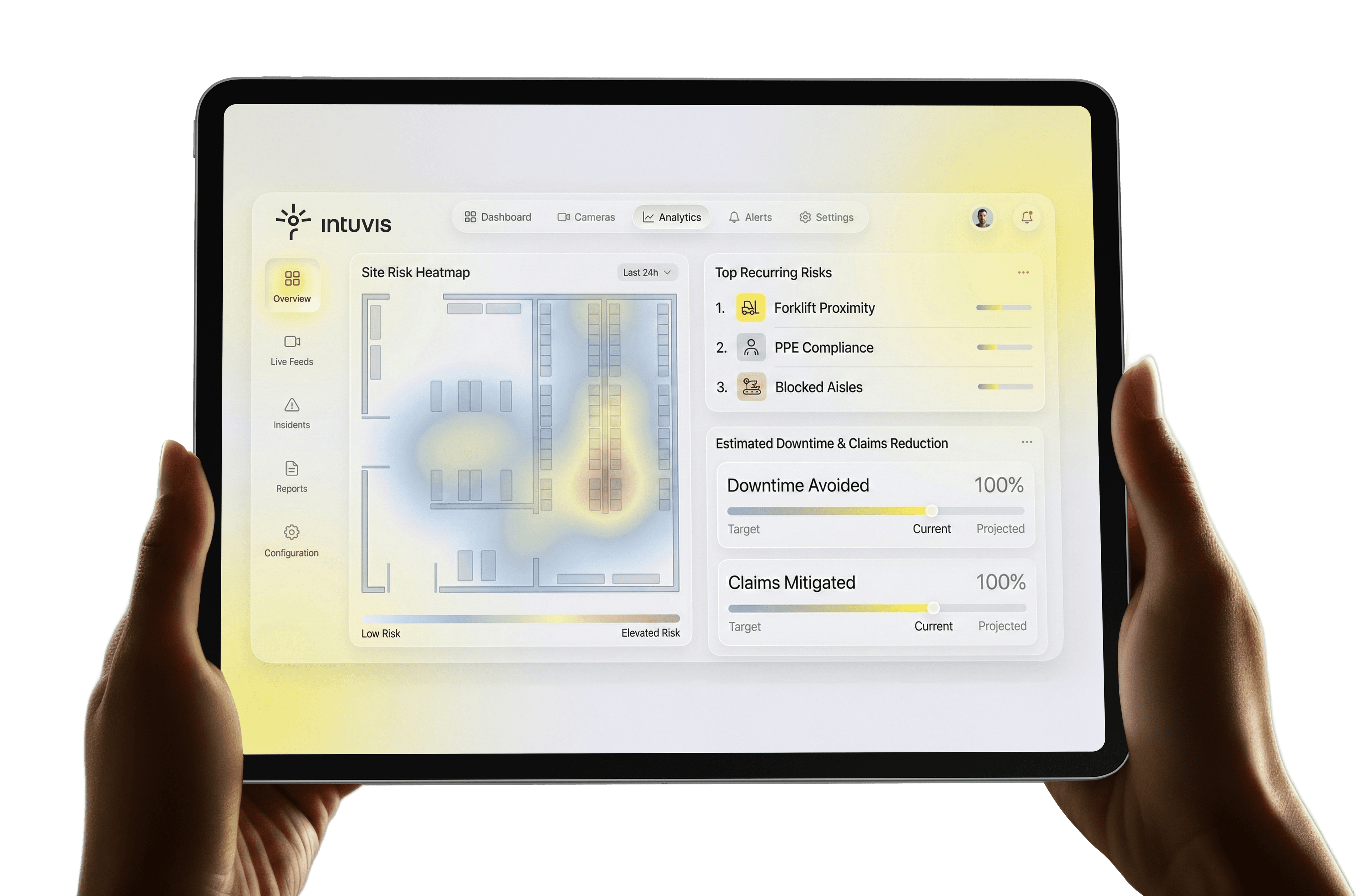 Intuvis iPad UI showing heatmap analytics