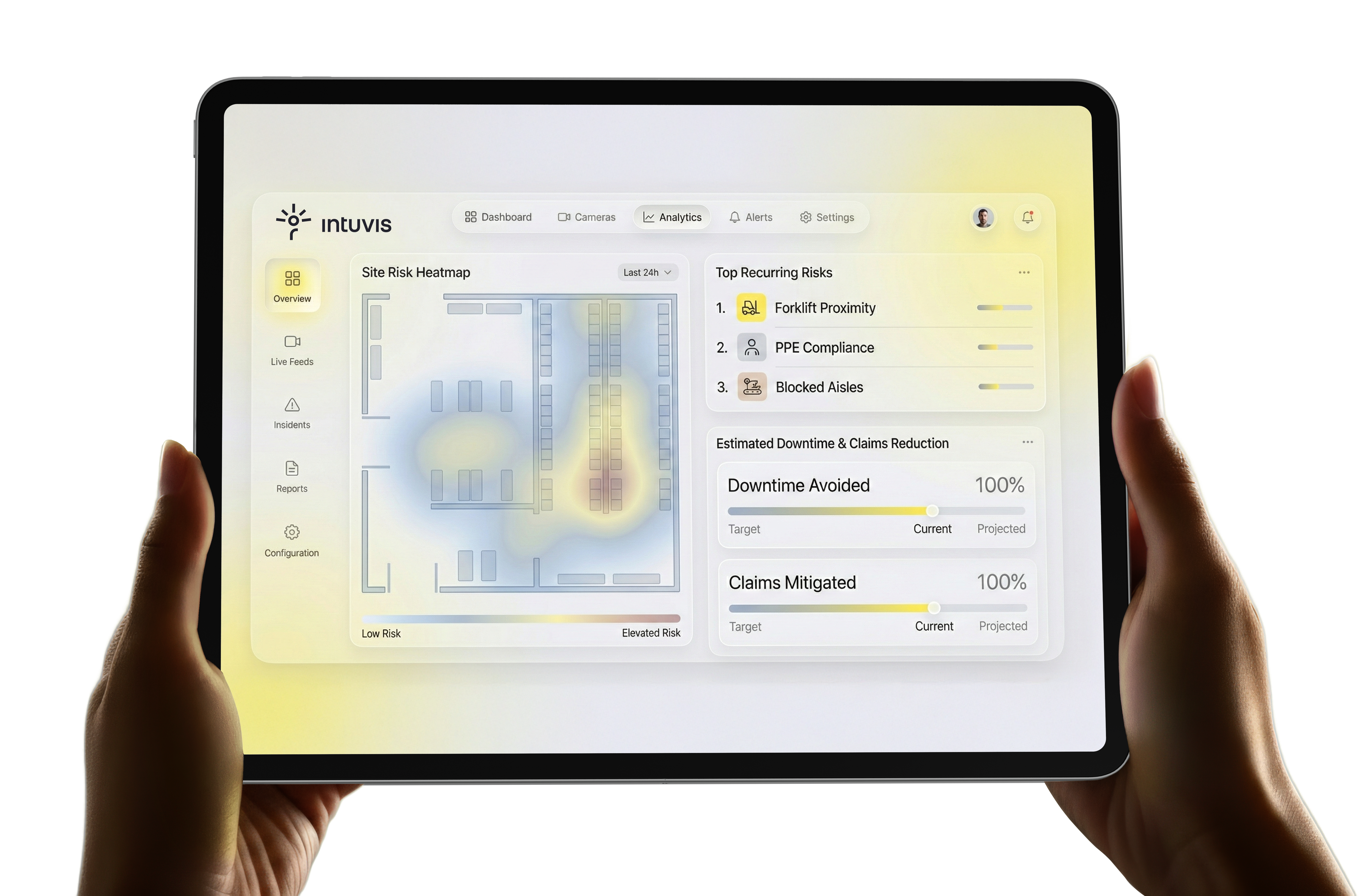 Intuvis iPad UI showing heatmap analytics